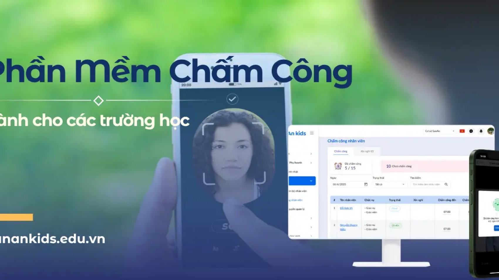 Phần mềm chấm công trường học