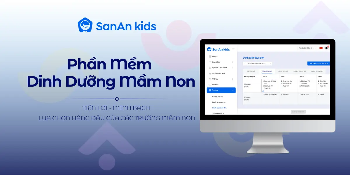 Phần mềm dinh dưỡng mầm non