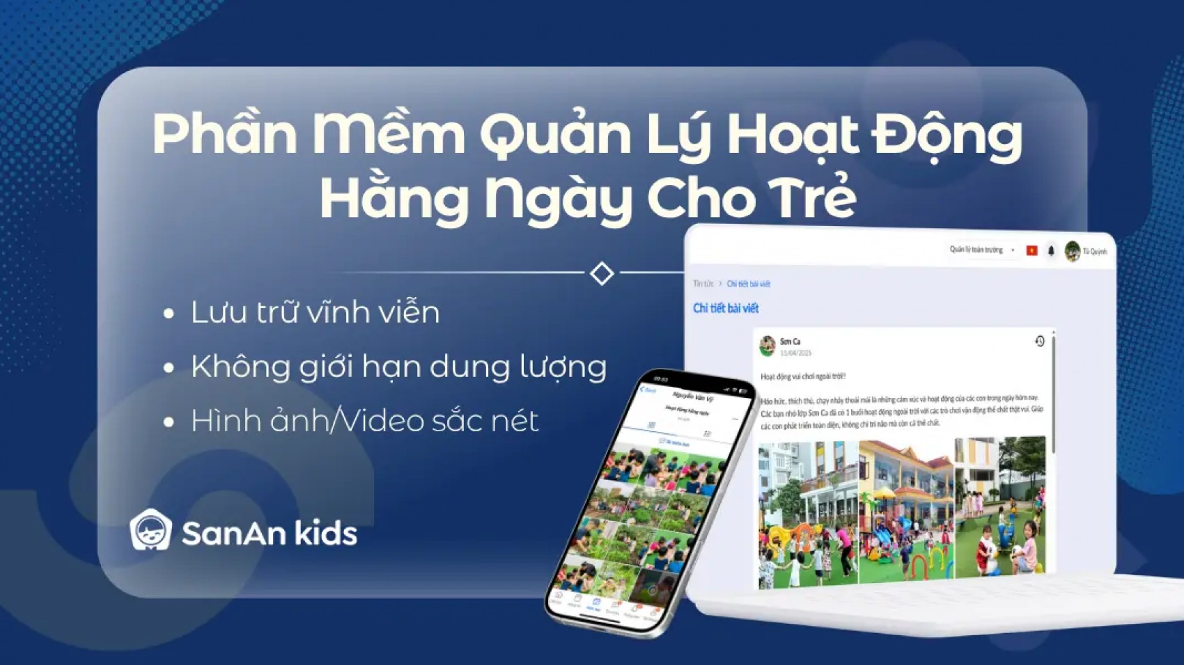 Phần mềm quản lý hoạt động hằng ngày cho trẻ