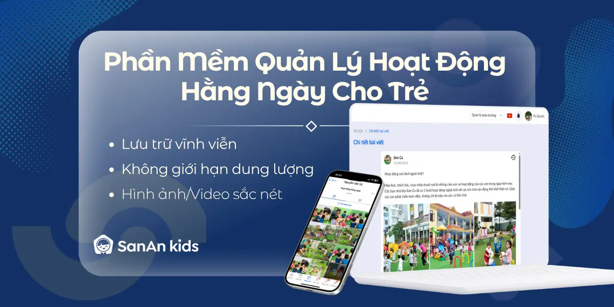 Phần mềm quản lý hoạt động hằng ngày cho trẻ