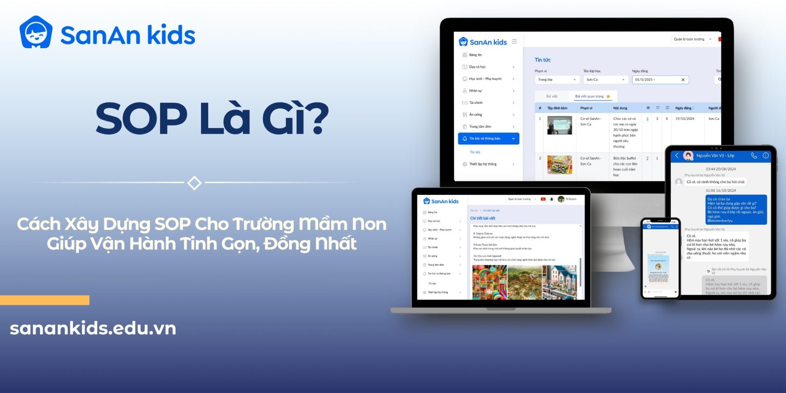 SOP Là Gì? Cách Xây Dựng SOP Cho Trường Mầm Non Giúp Vận Hành Tinh Gọn, Đồng Nhất
