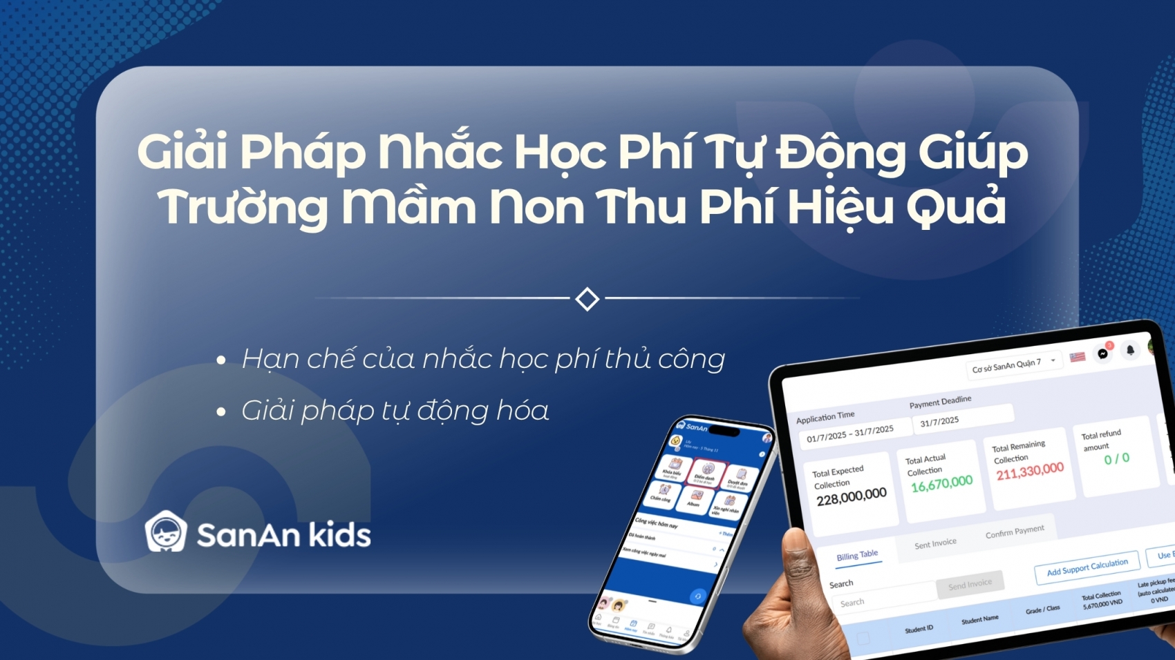 Giải Pháp Nhắc Học Phí Tự Động Giúp Trường Mầm Non Thu Phí Hiệu Quả