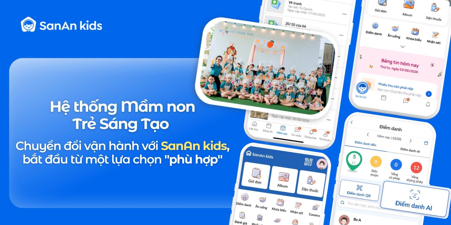 Hệ thống Mầm non Trẻ Sáng Tạo – Chuyển đổi vận hành với SanAn Kids, bắt đầu từ một lựa chọn "phù hợp"